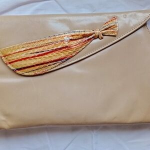Leather Snakeskin Clutch